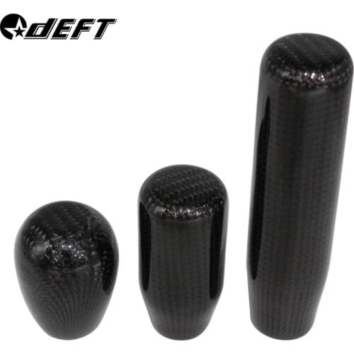 DEFT Universal Carbon Fiber Car Gear Shift Knob Shifter Lever Shift Head Ball Handle Cover Lever