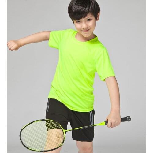 2019 kids Short Sleeve Running Shirt child Sport T-shirt Outdoor Jogging Tops Gym Training Dry Fit Uniform Sportswear
