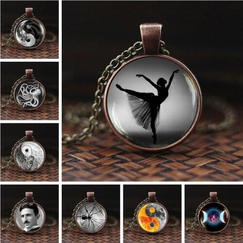 2018 Fashion Hot Ballerina Souvenir Necklace Dancing Glass Necklace for Men and Women To Wear Pendant Necklace