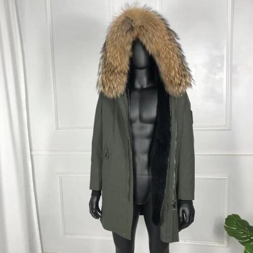 Warm Jacket Parka-Coats Winter Mens Hooded Thicken Fashion Real Fur Parkas Outwear On Sale