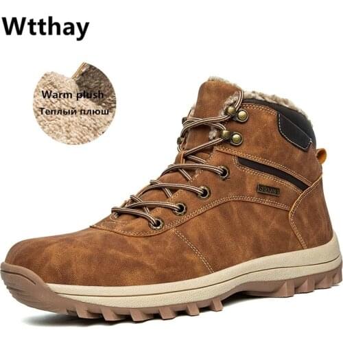 Winter Waterproof Men Boots Plush Super Warm Snow Boots for Men Sneakers Big Size 48 Men Ankle Boots Outdoor Shoes Botas Hombre