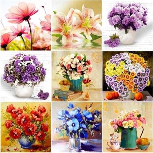 Paint By Numbers Flowers Hand Painted Wall Art Picture Numbers Scenery Drawing Canvas Home Decor Coloring By Numbers Adults Kit