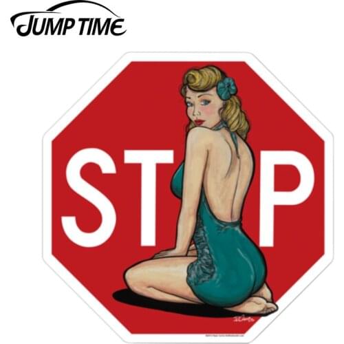 JumpTime 13cm x 13cm SINTHIA STOP Street Sign Sticker Car Window Bumper Decal Sticker Rear Windshield Waterproof Car Accessories