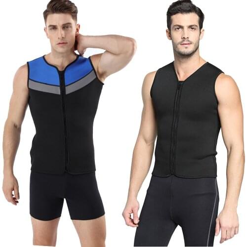3MM Neoprene Wetsuit Vest Jacket Sleeveless Full Zipper Sun Protection Warm Wetsuit Top Men And Women Diving Surfing Suit
