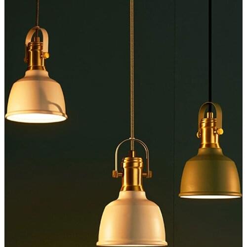 Nordic Iron Pendent Lights LED Restaurant Bar Coffee Shop Hanging Lamp Bedroom Bedside Lamp Living Room Kitchen Light Fixtures