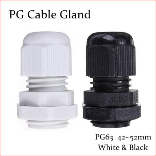 New Hotsale Promotion Amico 10 Pcs PG63 White Plastic Waterproof Cable Glands Joints 42mm~52mm