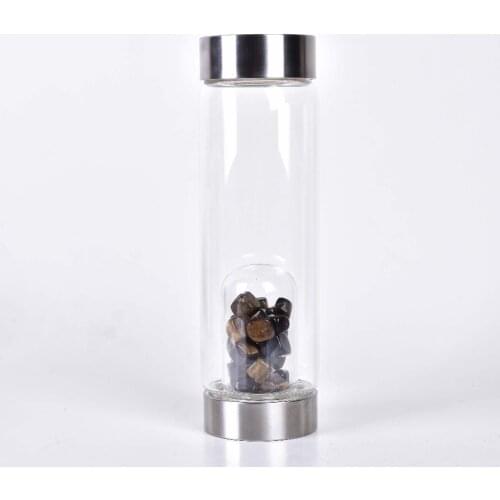 Drop shipping Tiger Eye Healing Crystal Water Bottle Gemstone