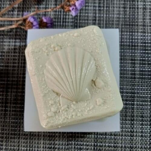 QT0154 PRZY Silicone Mold Soap Mould Beach Shell Square Handmade Soap Making Molds Candle Silicone Mold Resin Clay Moulds