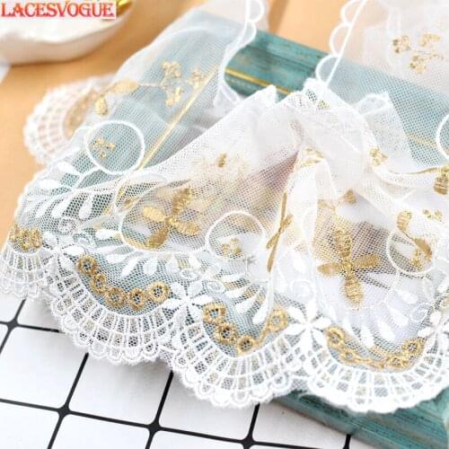 9yards/lot 13cm Mesh embroidery Lace Trim Handmade DIY Garment needlework sewing accessories fabric Clothing Decoration 238