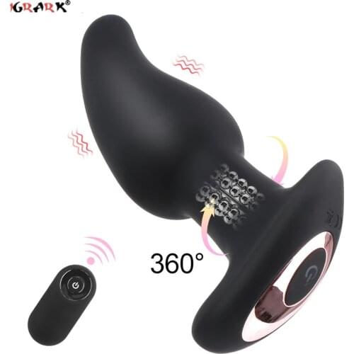 Wireless Vibro Rotation Beads Silicone Butt Plug Anal Plug Vibrators Prostate Massage Anus Masturbators for Men Women Adult