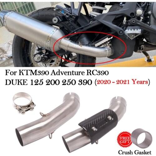 Slip On For KTM390 ADV RC390 DUKE 125 200 250 390 Adventure 2020 2021 Motorcyle Exhaust System Escape 51MM Tube Middle Link Pipe