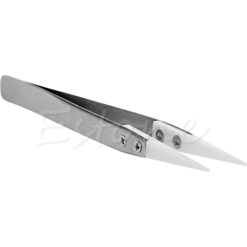 Heat Resistant Stainless Steel Ceramic Tweezers Pointed Tip
