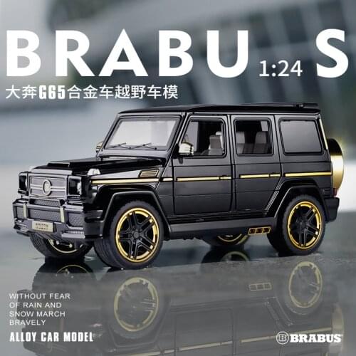 XLG Diecase 1:24 G65 SUV Alloy Metal Cars Toys for kids doors open Music Light pull-back vehicle Boy Toys BirthdayGift