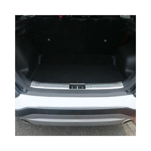 Stainless Inner Rear Bumper Protector Sill Trim 1pcs For Hyundai Kona 2017-2019
