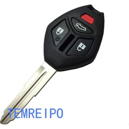 10pcs/lot 4 Buttons Uncut Blade Key Shell Case 3 button Remote Fob For Mitsubishi Eclipse Galant Lancer Raider Endeavor Outlande