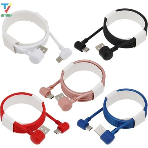 100pcs/lot Cardboard Packing Round 2side 90Degree Elbow Data Cable Micro 5pin /8pin/Type-C Cable Date for HTC Xiaomi Iphone