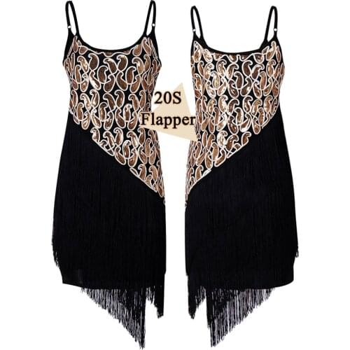1920s Flapper Dress Great Gatsby Party Evening Sequins Fringed Dresses Gown