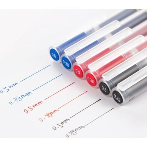 3pcs Gel Pen Black/Blue/Red Ink Color Pens 0.5mm 0.38mm Pens School Stationary Material Escolar Kawaii Stylo Kawaii