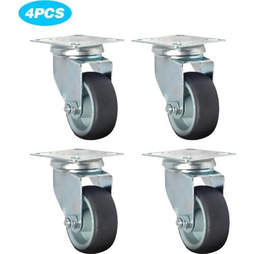 4pcs TPR Wheel Casters Wheel 2" Universal Wheel Casters Flat Cabinet Casters Flat Universal Wheel 2 Inches Universal Trolley Whe