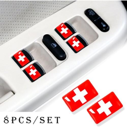 8pcs Car styling 3D Epoxy National Flags Emblem For Toyota avensis auris hilux Corolla Camry RAV4 Auto Accessories