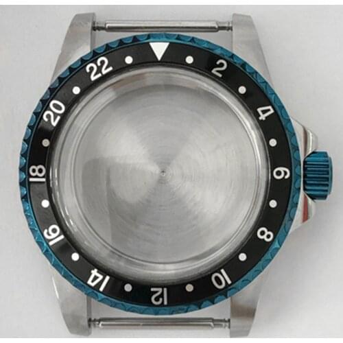 39.5mm Vintage Blue Watch Case Acrylic Stainless Steel Case for NH35/NH36 Movement