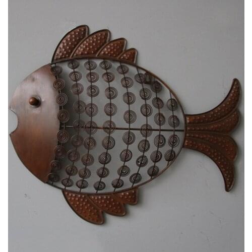 AMERICAN RETRO HOME SOFTWARE ACCESSORIES IRON GOLDFISH HANGING OFFICE LIVING ROOM WALL HANGINGS CRAFTS WALL DECORATION CREATIVE