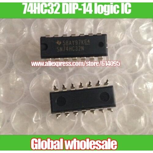 Free shipping 74HC32 DIP-14 logic IC / Quad. 2-input OR Gates / HD74HC32 inverter