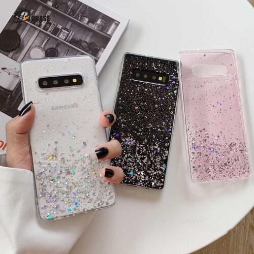 HALOCASE Glitter Bling Sequins Phone Cases For Samsung Galaxy S10 S9 S8 Plus Note 9 Note 8 Soft Epoxy Clear Luxury Phone Cover