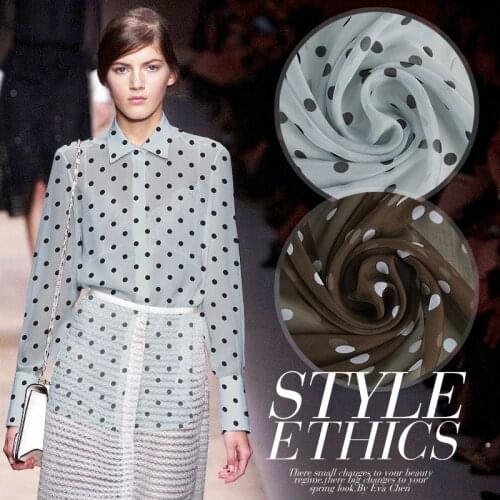 CNUM SC118 100% Silk Chiffon/ Polka Dot, 2 Colors Available /Silk Fabric Transparent/Width1.48yd Thickness6mm