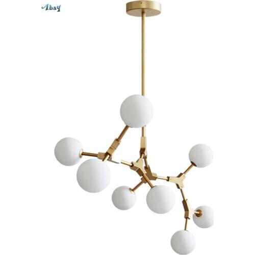 Design Nordic Branch Magic Bean Pendant Lights Bedroom Living Room Restaurant Bar Desk Ball Glass Hanging Lamps Decor Fixtures