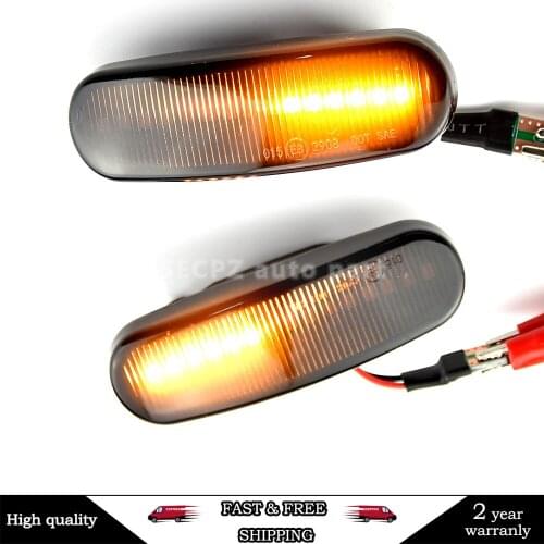 For Fiat Panda Punto Evo Stilo Qubo Peugeot Citroen Lancia Musa(350) Dynamic Smoke LED side marker light turn signal lamp