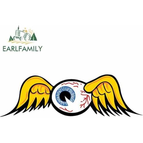EARLFAMILY 13cm x 5.1cm FLYING EYEBALL VON DUTCH STYLE NHRA DRAG RACE HOT RAT ROD DECAL STICKER ROADKILL Waterproof Car Stickers