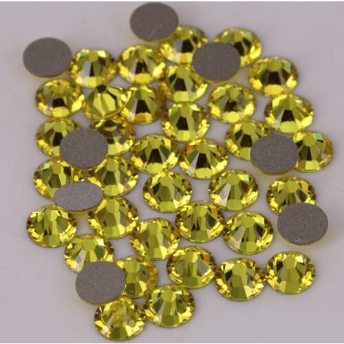 Good Quality ss3-ss34 Citrine Flat Back Nail Art Glue On Non Hotfix Rhinestones