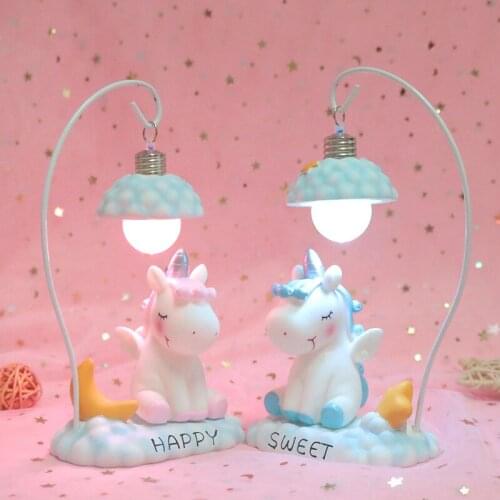 Ins Unicorn Fashion Ornaments Creative Small Night Light Room Decorations Girl Heart Birthday Present Girl