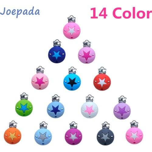 Joepada 10Pcs/lot Silicone Beads Baby Pacifier Clip Star Round Shaped Pacifier Chain Dummy Holder Soother Nursing Baby Teether