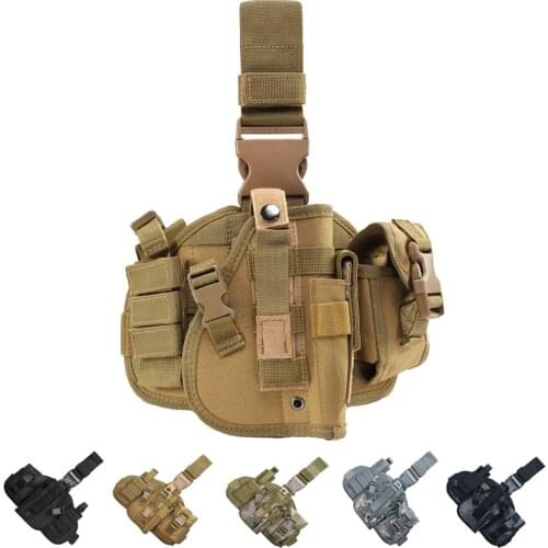 Tactical Leg Gun Holster Pistol Gun Drop Thigh Holster Outdoor Army Camouflage Nylon Magazine Pouch Gun Case Hunting Accessories