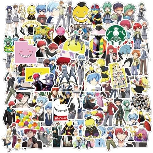 100PCS Assassination Classroom Anime Sticker For Kids Cartoon Toy Decal Stickers To DIY Luggage Moto Skateboard Helmet Pegatina