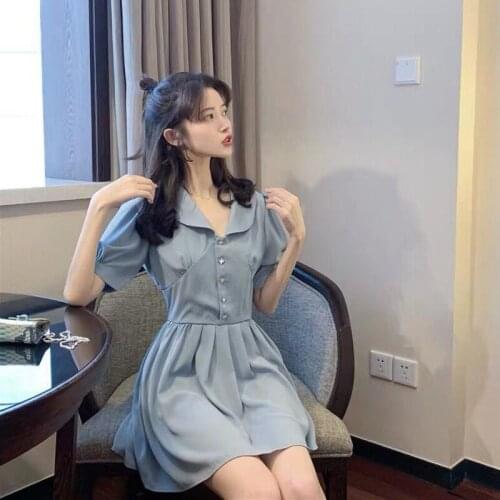 2021 New Summer French High Waist Platycodon Grandiflorum Mori First Love Dress Baby Collar Skirt