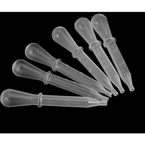 100 Disposable Plastic Airbrush Paint PIPETTE EYE DROPPERS Transfer Liquids Mix