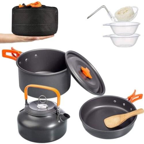 Camping Supplies Picnic Pot Camping Equipment Utensils Cookware Set Kettle Outdoor Kitchen Utensils Set Hiking Accessories