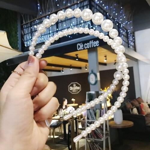 Fashion Womens Pearl Headbands Retro Girl Elastic Hairband Lady Temperament Ornament Head Band Korean Simple Hair Accessories