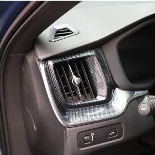 Carbon Fibre Air Outlet Gear AC Navigation Instrument Window Door Handle Decorated Frame For Volvo XC60 2018 19 20 CAA250A