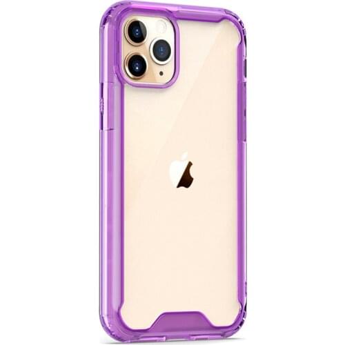 Clear Shockproof Armor Glossy Plain Phone Case iPhone 12 11 Pro max 6 7 8 Plus x xr xsmax SE Transparent TPU+PC Back Phone Cover