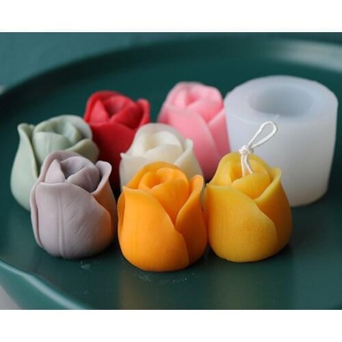 Aromatherapy 3d Silicone Candle Mold Rose Flower Shape Soap Diy Cake Mould Decor