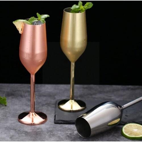 Steel Champagne Cup Wine Glass Cocktail Glass Wine Restaurant Glass Gold Goblet Creative Drinkware Tools Bar M7N8