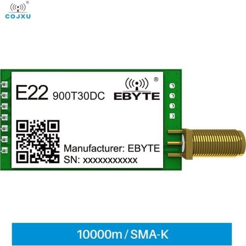 SX1262 900MHz LoRa RF Wireless Module 30dBm TTL Long Range 10km Lower Power Consumption Transmitter Receiver E22-900T30DC
