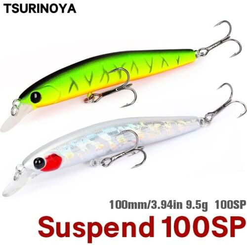 TSURINOYA Fishing Lure DW70 Suspending Minnow 100mm 9.5g Depth 1.2m Isca Artificial Swimbait Wobbler Fishing Pike Bass Lures