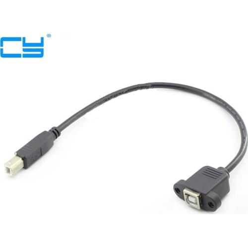 USB 2.0 Tipo B Macho para Femea M/F cabo de EXTENSAO de Montagem Em Painel Para Impressora Cabo de Dados Cabo 30 CM com furo do