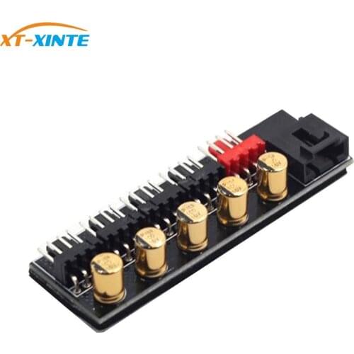 XT-XINTE Chassis Cooling Fan 1 to 5 4 pin RGB Motherboard Synchronization Hub Cable Hub Splitter Adapter with 40cm PWM Cable
