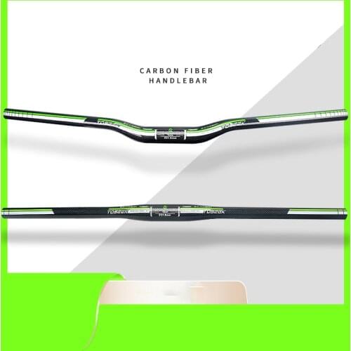 TOSEEK Weight: 177+/-20g Cycling part Mountain Bike MTB Handlebar Diameter 22.2mm 31.8mm green Full 3K Carbon Bicycle Handlebar